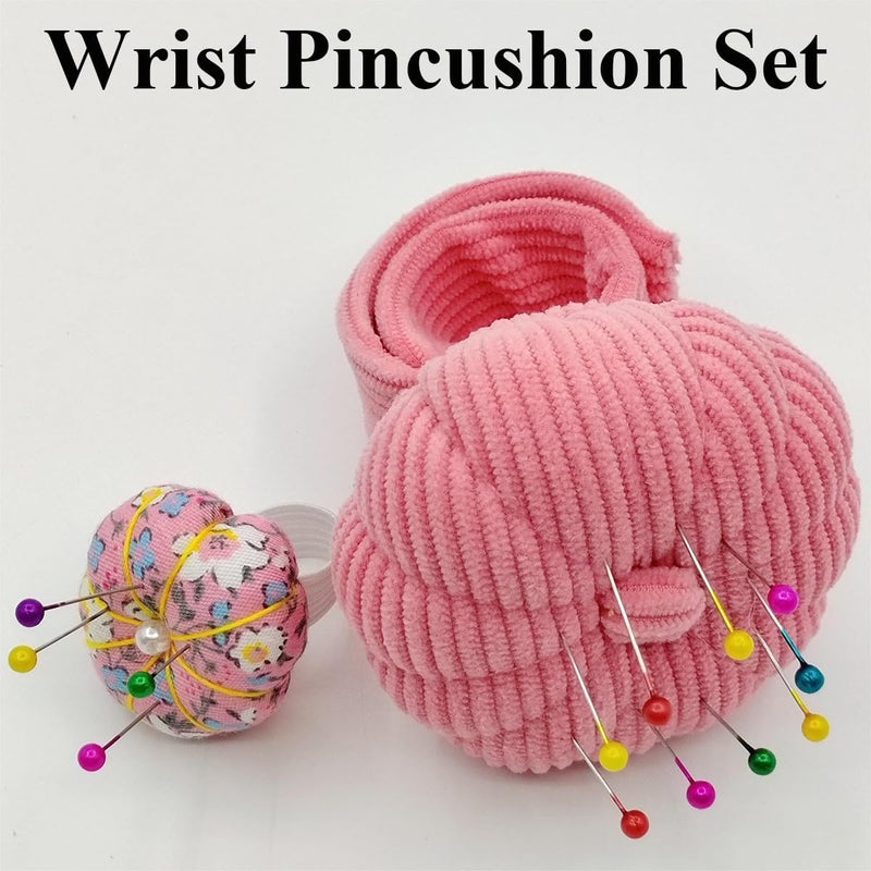 Memfish Store Elastic Wrist Pin Cushion Ring Pincushions Needlework DIY Handcraft Needles Holder for Sewing and Quilting with 1 Elastic Strap Finger Ring Pincushions Pumpkin Shaped - Image 2